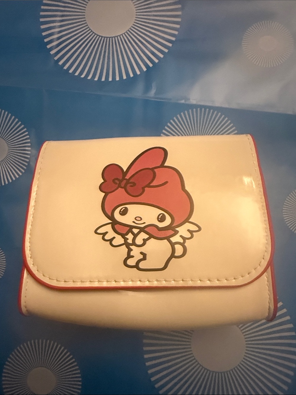 My Melody Wallet with Red Trim and Character Print